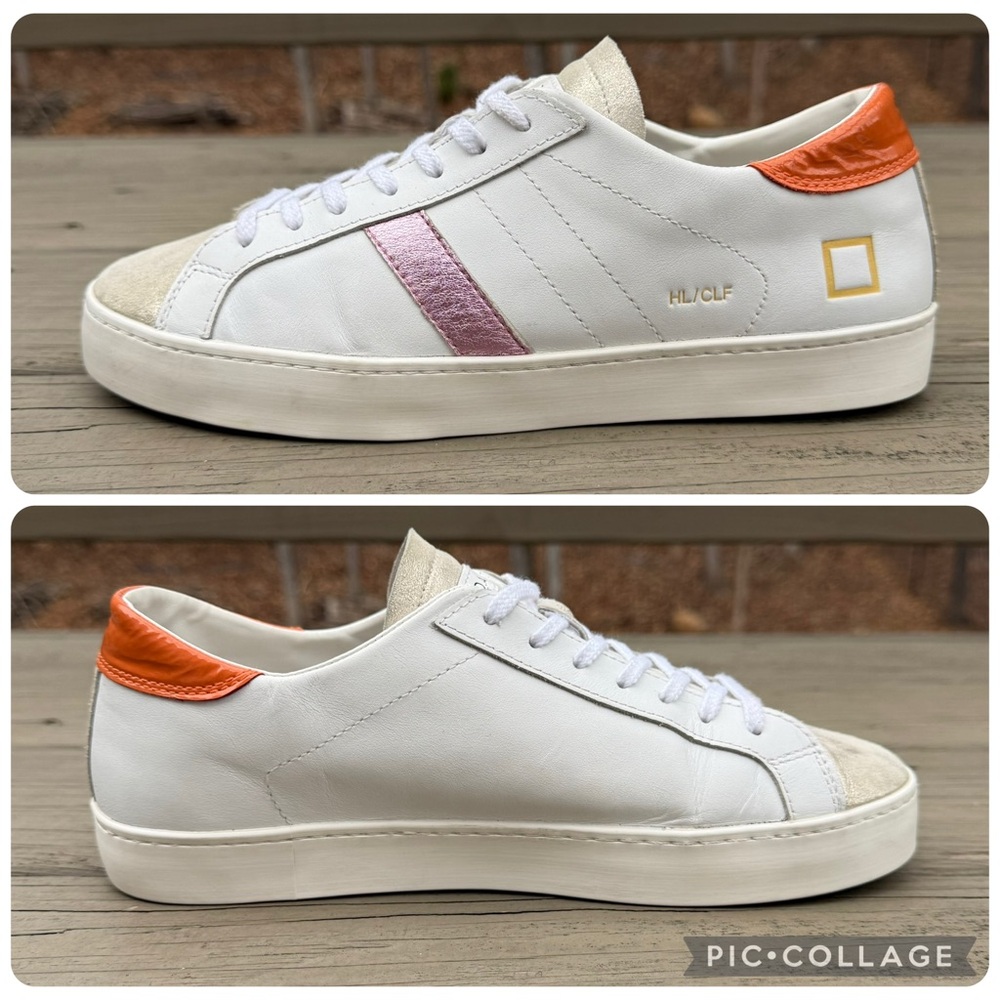 D.A.T.E. Hill Low sneakers in white calf leather shoes size 7 - Picture 11 of 16